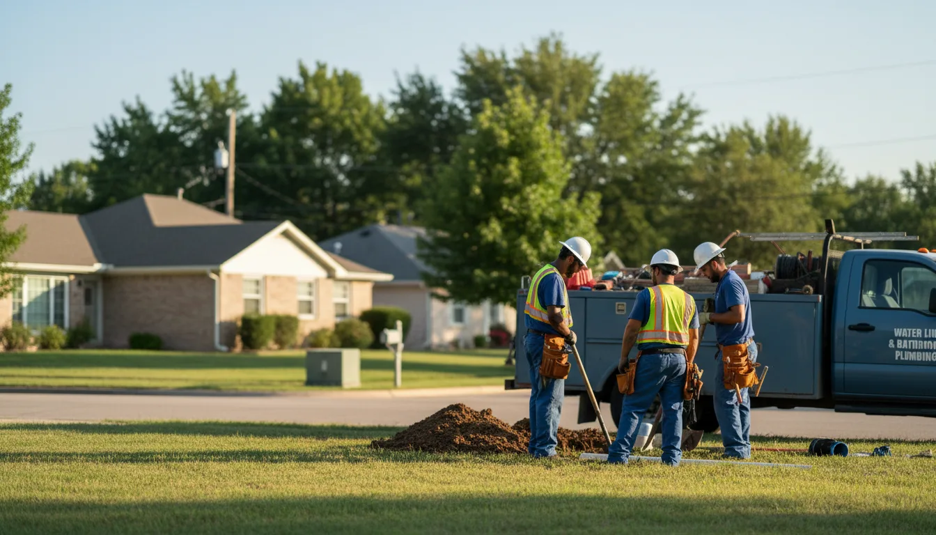 Residential water line and bathroom plumbing service in Larslan, MT